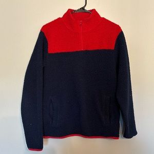 OLD NAVY warm red and blue quarter zip pullover SIZE MEDIUM